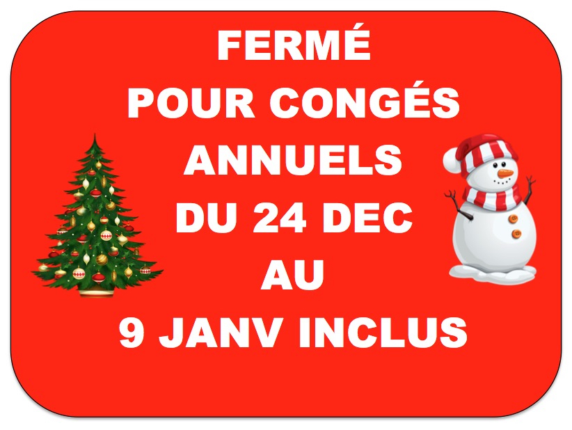 fermé congés annuels